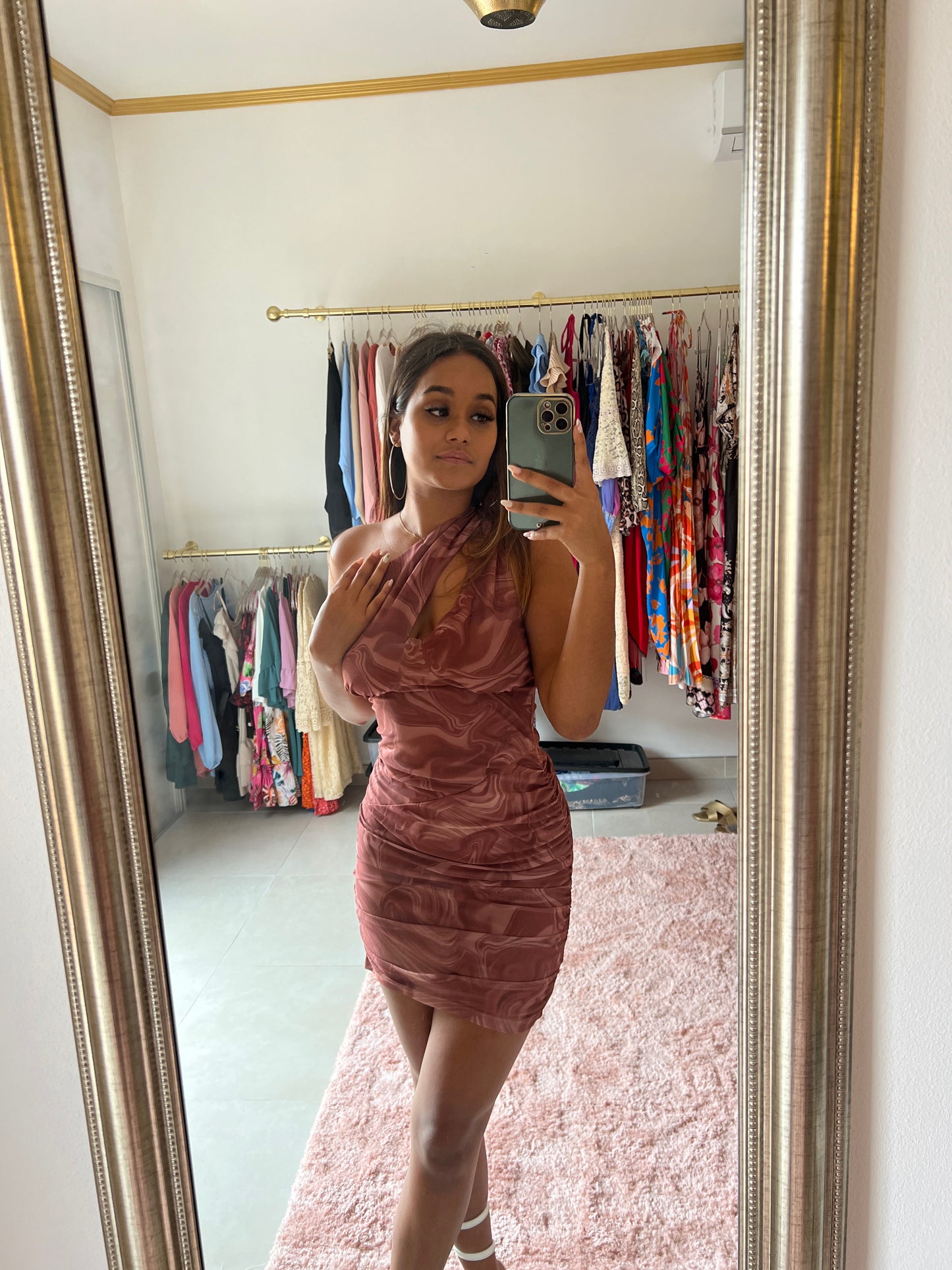 Robe marbrée asymétrique