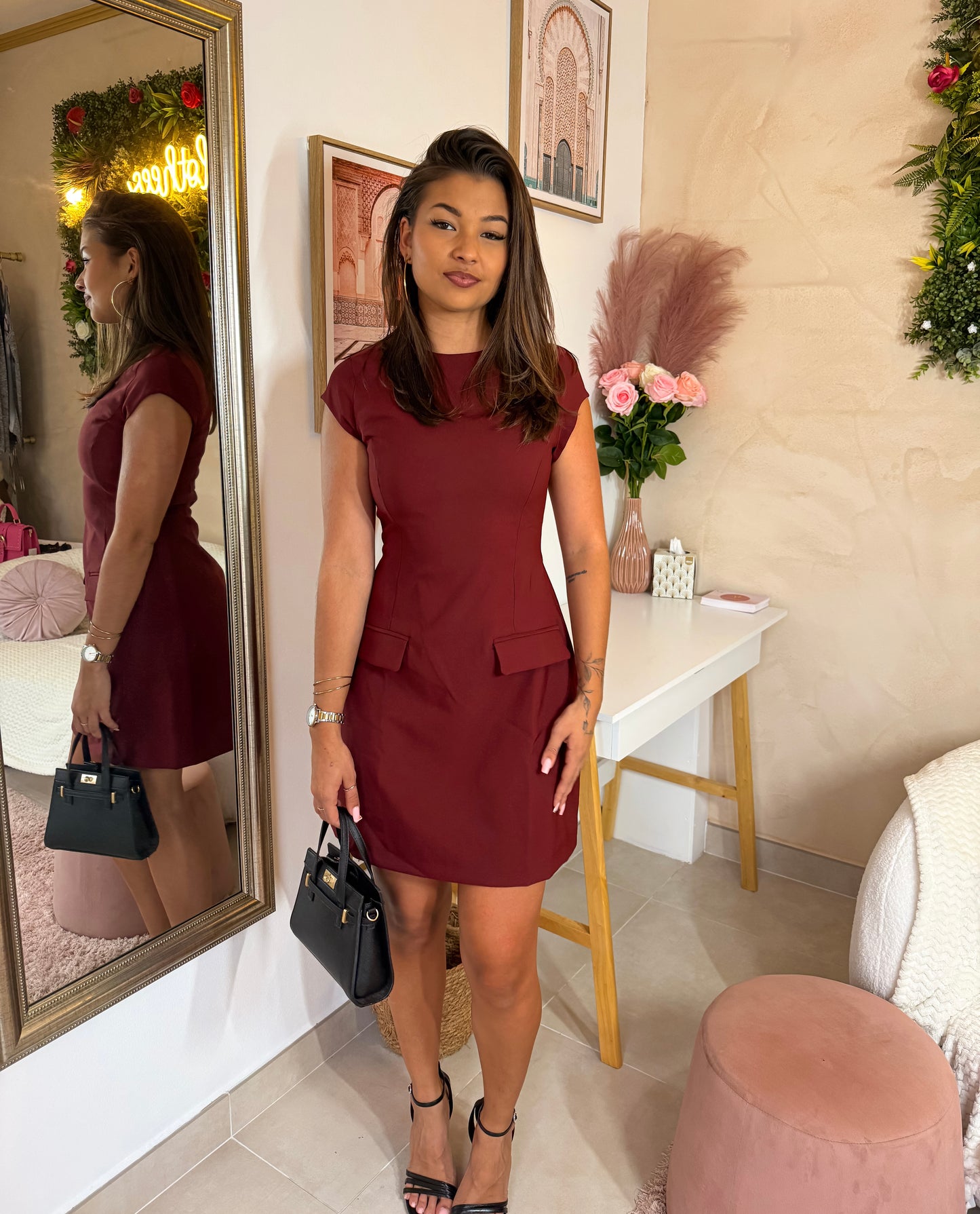 Robe Courte Bordeaux - Lyah