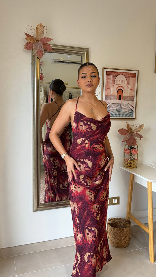 Robe Longue Bordeaux - INES
